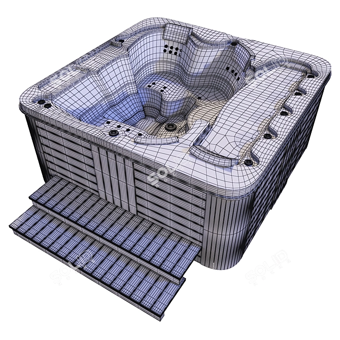 Luxury Spa Jacuzzi: Relax & Unwind 3D model image 3