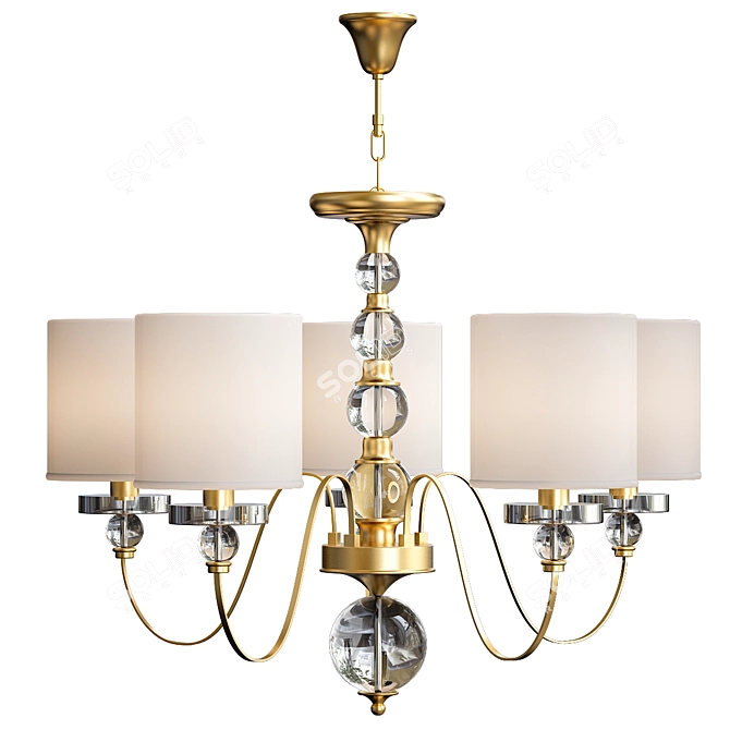 Vintage American Fabric Lamp 3D model image 1