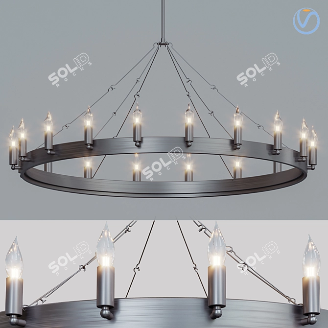 Amino Round Chandelier: Classic Elegance 3D model image 1