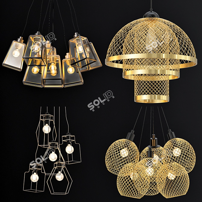 Elegant Pendant Lighting Collection 3D model image 1