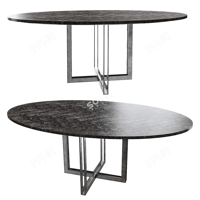 Elegant Charcoal Oak Dining Table 3D model image 1