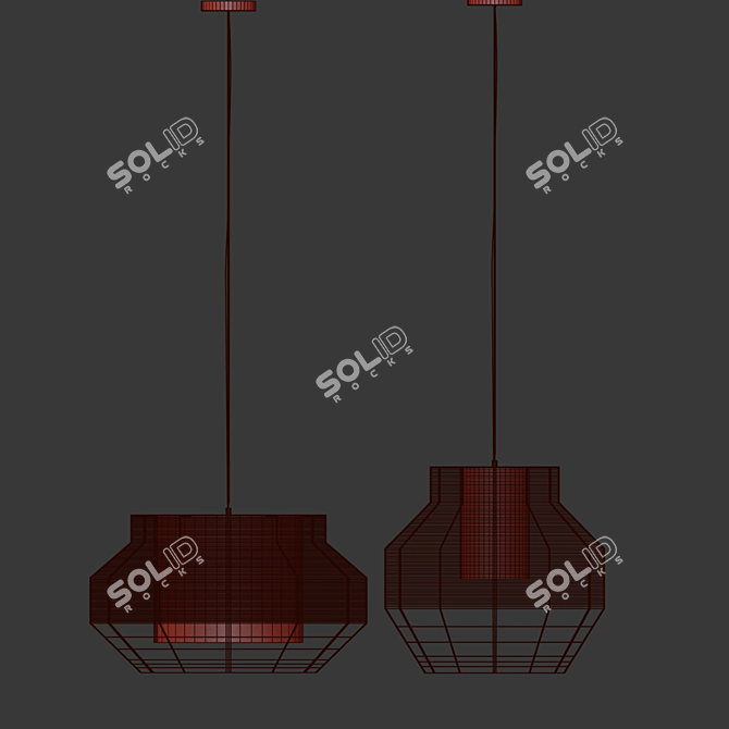 Modern Forestier Mesh Pendant 3D model image 2