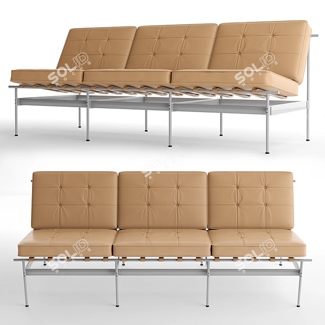 Modern Leather Sofa: C416 Kho Liang Le 3D model image 1