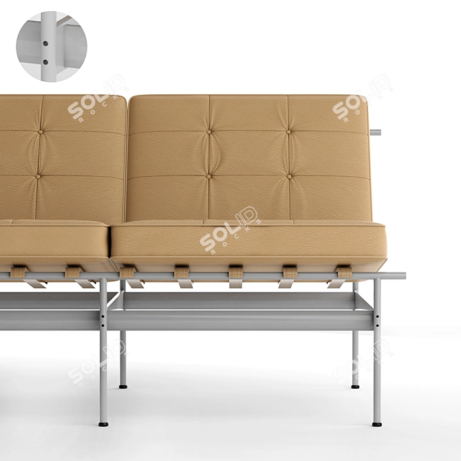 Modern Leather Sofa: C416 Kho Liang Le 3D model image 2