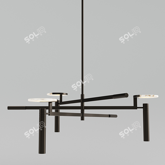 Modern Disc Chandelier - Melange 3D model image 2