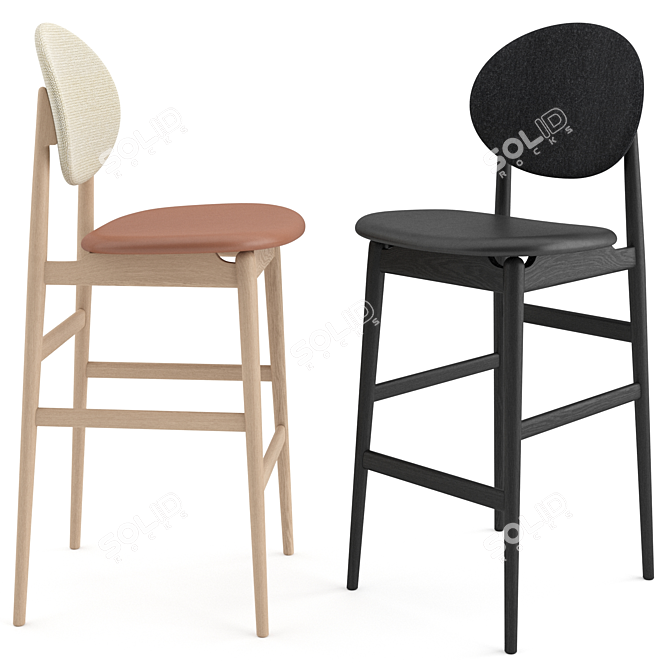 Ariake Outline Bar Stool: Sleek and Stylish 3D model image 2