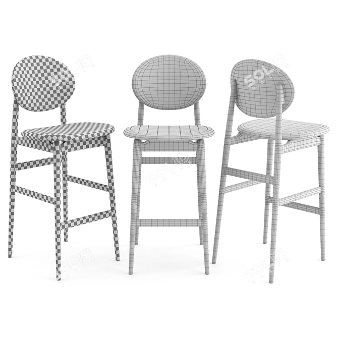 Ariake Outline Bar Stool: Sleek and Stylish 3D model image 3