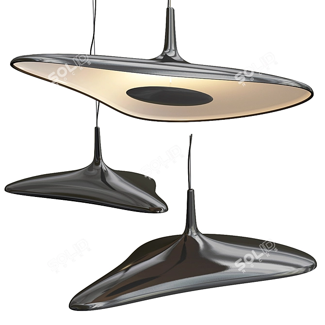 Elegant Noir Pendant Light 3D model image 1