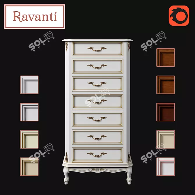 OM Ravanti - Stand 3: Elegant Birch Wood Console 3D model image 1