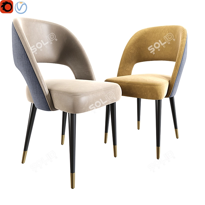 Elegant Cline Dining Chair 3D model image 1