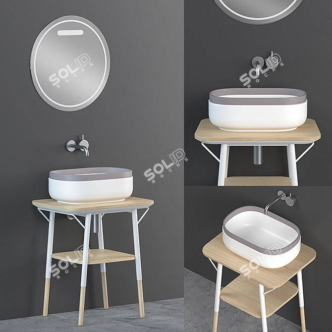 Modern Bathroom Furniture Novello 3D model image 1