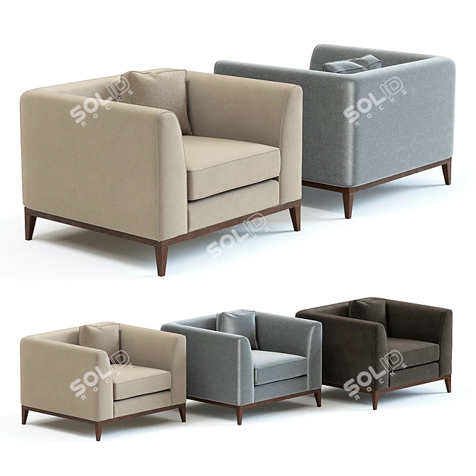 Pollock Armchair: Stylish and Sophisticated Seating 3D model image 1