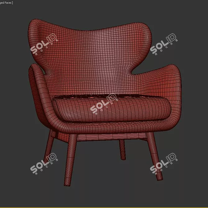 Cozy Aaden Barrel Chair 3D model image 3