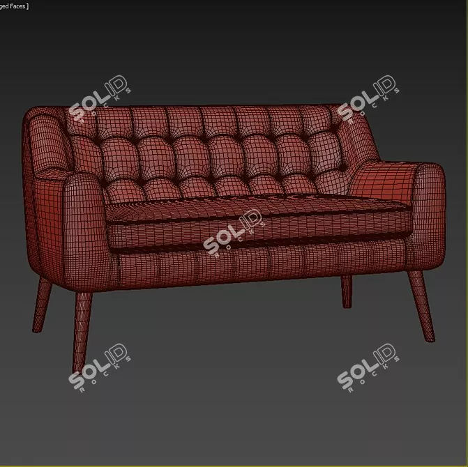 Cozy Comfort Brandon Loveseat 3D model image 3