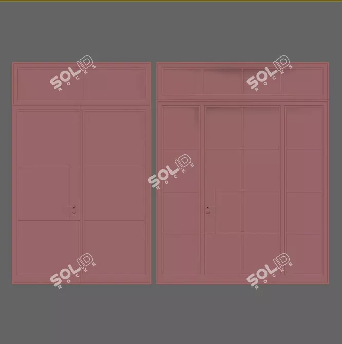 Contemporary Entry Doors 3D model image 2