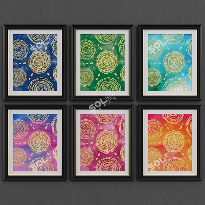 Modern Art Jewel Tones Set 3D model image 2