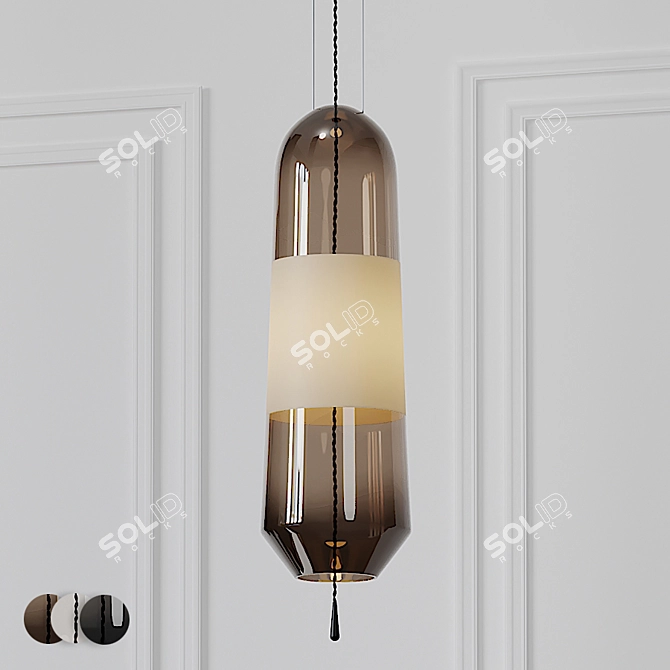 Elegant Mini Glass Pendant: 3 Materials 3D model image 1