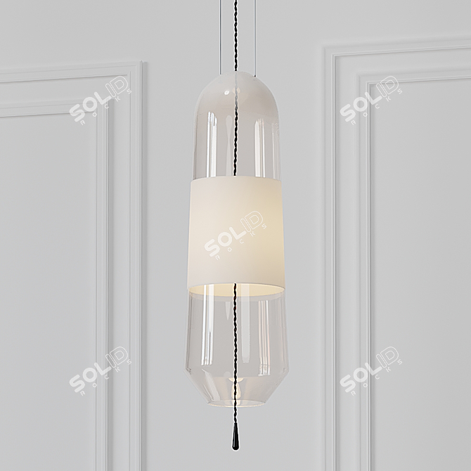 Elegant Mini Glass Pendant: 3 Materials 3D model image 2