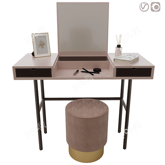 Elegant Chapeau Dressing Table 3D model image 1