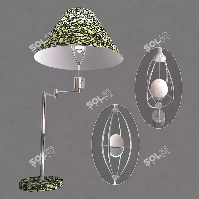 Elegant Patterned Table Lamp 3D model image 1