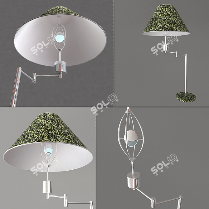 Elegant Patterned Table Lamp 3D model image 2