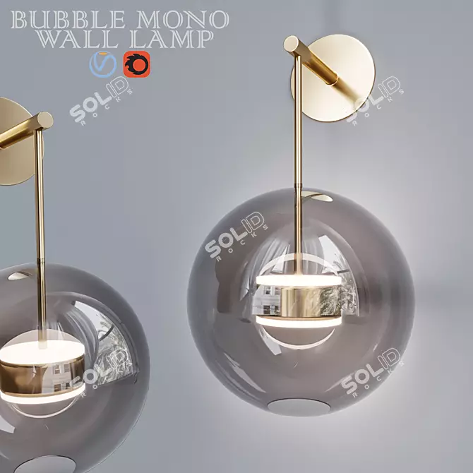 Bubble Mono Wall Lamp: Sleek and Modern Lighting 3D model image 1