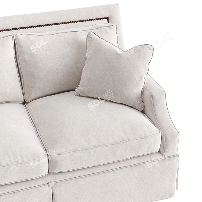 Elegant Paige Kick Pleat Sofa 3D model image 2