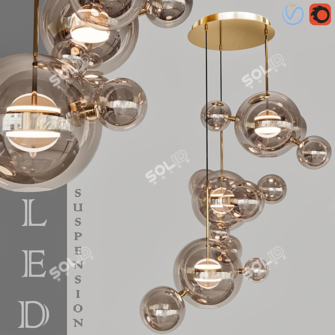 Bubble Lamp: Modern LED Suspension 3D model image 1