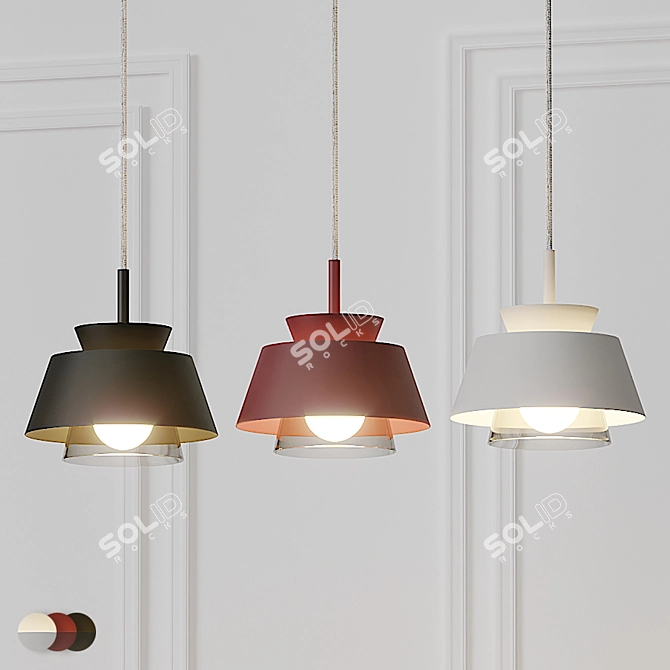 Nordic Style Triangle Pendant Light Set 3D model image 1