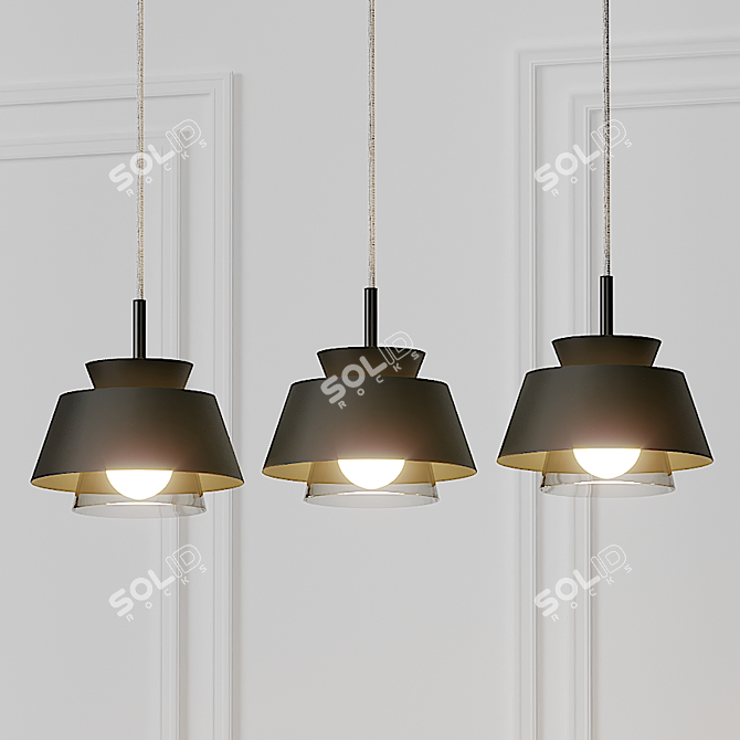 Nordic Style Triangle Pendant Light Set 3D model image 2