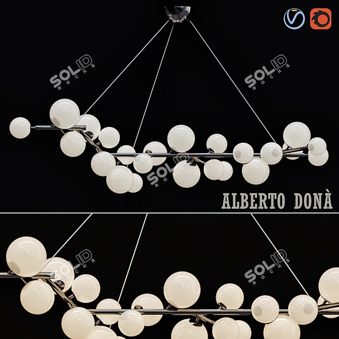 Black Chandelier: Alberto Dona 3D model image 1