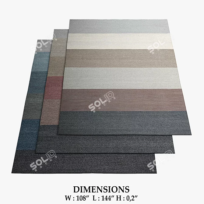 Trendy Mustache Rugs for Home 3D model image 1