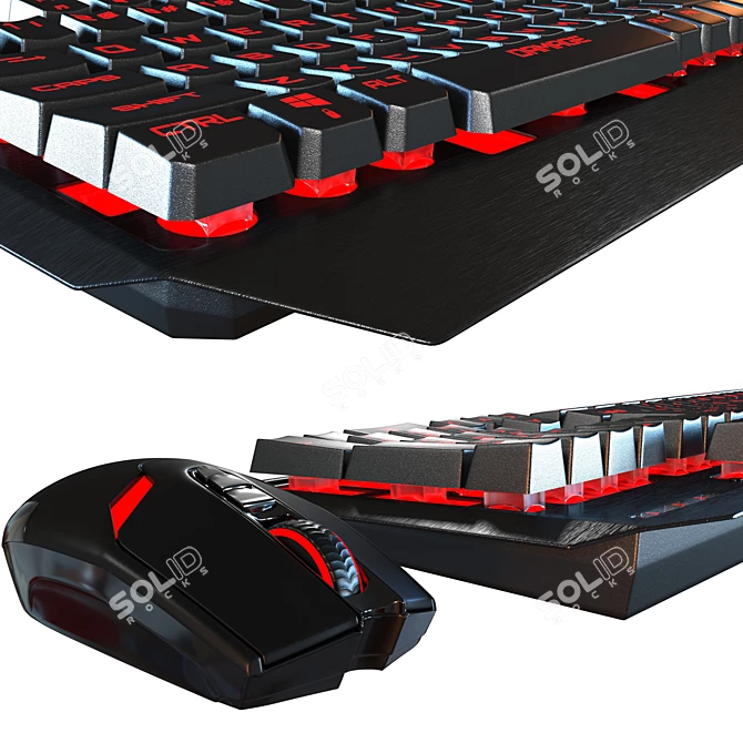 Backlit Keyboard Mouse Combo 3D model image 2