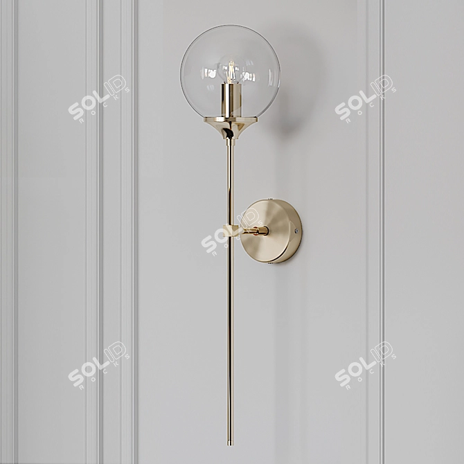 Title: Retro Chic Wall Sconce 3D model image 2