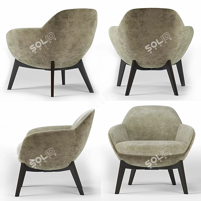Sophisticated Ghirla Armchairs: Designed for Your Comfort 3D model image 2