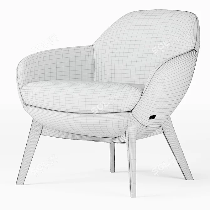 Sophisticated Ghirla Armchairs: Designed for Your Comfort 3D model image 3