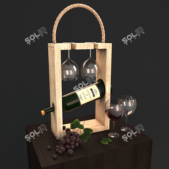 Elegant Grape Wine Paradise 3D model image 1