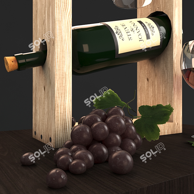 Elegant Grape Wine Paradise 3D model image 2