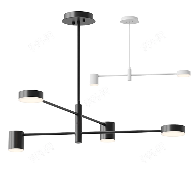 Scandinavian LED Pendant Lamp 3D model image 1
