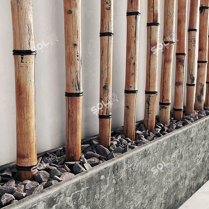 Bamboo Concrete Fundament: 3D Max-Compatible 3D model image 2