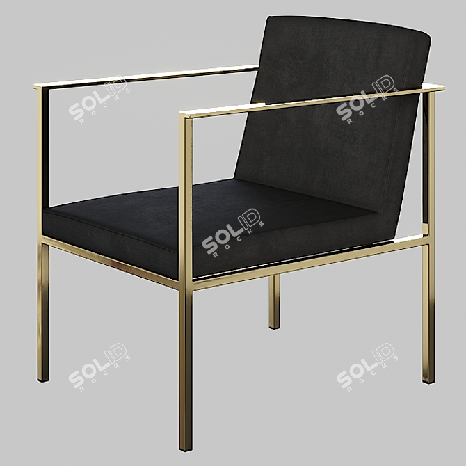 Kelly Lounge Jett: Sleek Black Armchair 3D model image 1