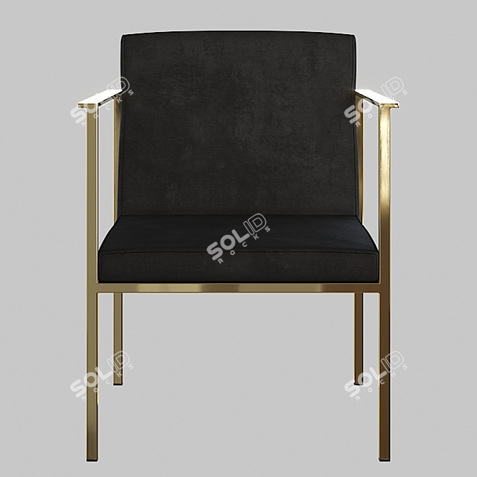 Kelly Lounge Jett: Sleek Black Armchair 3D model image 2