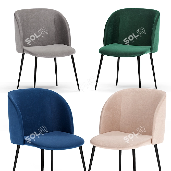 Toulon Velvet: Stylish and Comfortable 3D model image 1