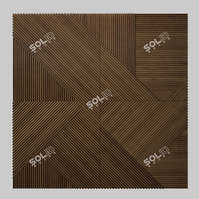 Elegant Wood Milled Wall Panels 3D model image 1