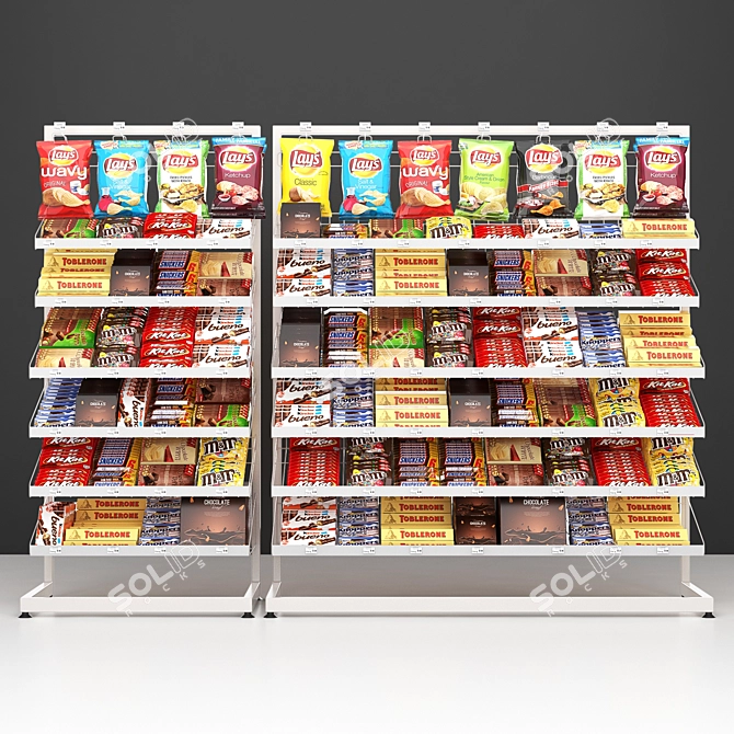 Checkout Racks with Filling - Compact and Versatile! 3D model image 1