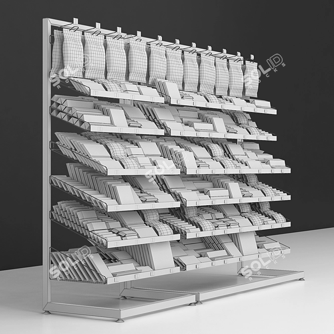 Checkout Racks with Filling - Compact and Versatile! 3D model image 3