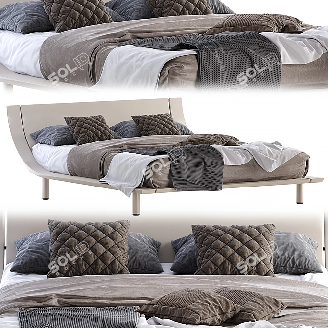 Mondo Aqua 2 Bed: Sleek & Stylish 3D model image 1