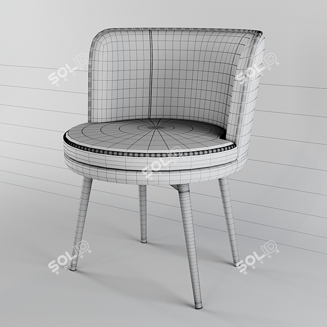 Luxury Velvet Dining Chair 3D model image 3