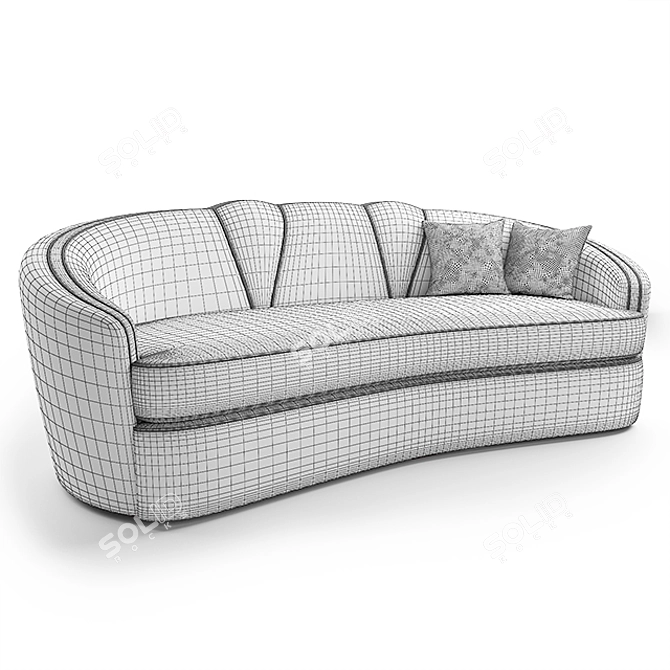 Elegant Josephine 230 Sofa 3D model image 3