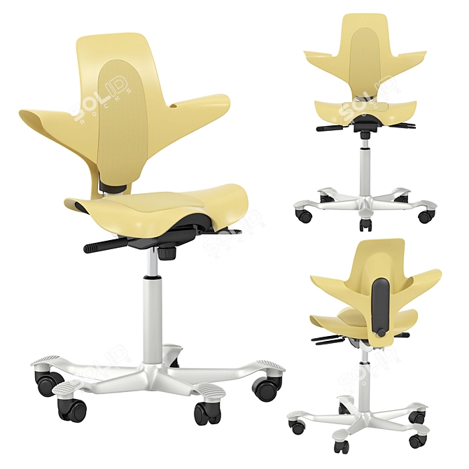 Ergonomic HAG Capisco Puls 8010: Height and Tilt Adjustable Stool 3D model image 2